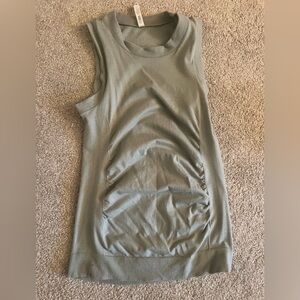Athleta Green Ruched Sleeveless Tank Top